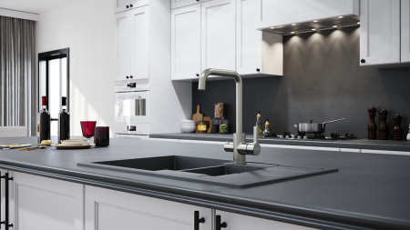 Смеситель для кухни Paulmark LOGAS Lo213021-NI на мойку никель